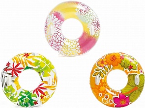 Надувной круг с узорами и ручками 97 см., 3 вида (Intex, с58263)